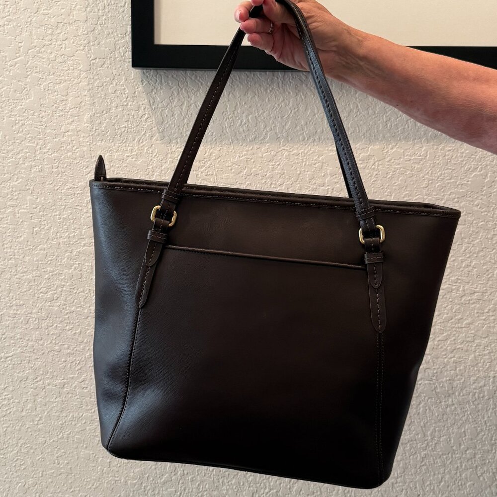 COACH Peyton Shoulder Tote Bag Saffiano Leather 27349 - Picture 4 of 14